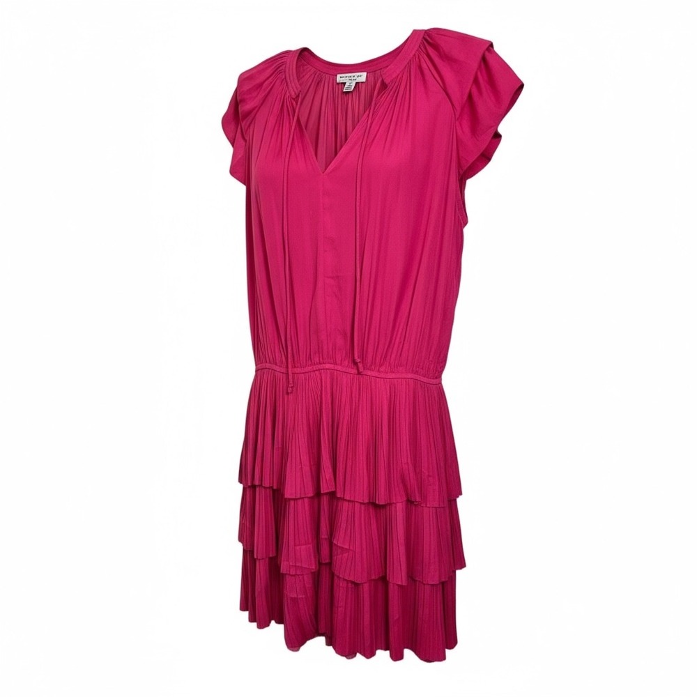 Current Air Pink Ruffle Sleeve Tiered Mini Dress Womens Size‎ Small